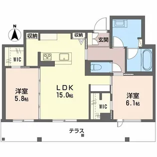 リヴィエール富沢【1階】の間取り