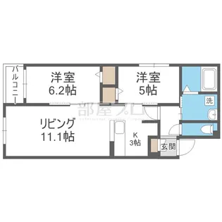 グランメール平和通公園【4階】の間取り