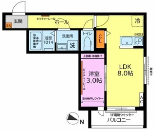 ガーデンヒルズ宮原【1階】の間取り