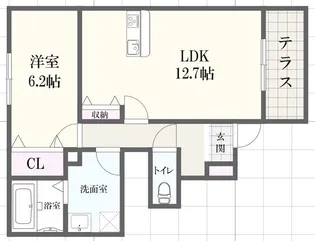 サンサージュ加納原田【1階】の間取り