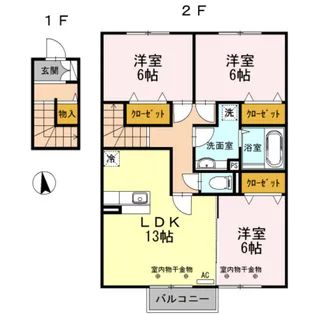ラ・フェルマータ山室【2階】の間取り