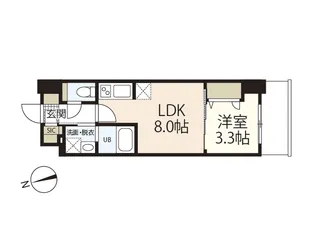 S-RESIDENCE城南通りabreast【7階】の間取り