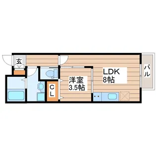 LINK STAGEあすと長町A【2階】の間取り