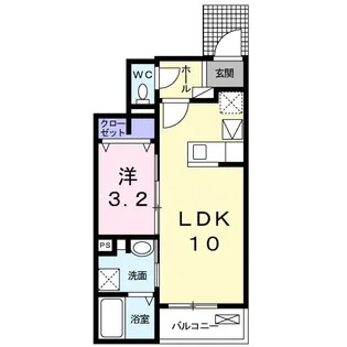 リッツ アグリス【1階】の間取り