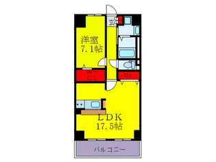 エスヴェール北梅田【13階】の間取り