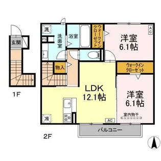 M・トリシア【2階】の間取り