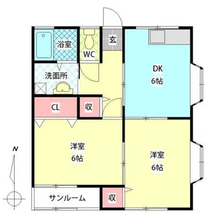 サングレイス宗方【2階】の間取り