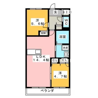 フローラルネスト【2階】の間取り