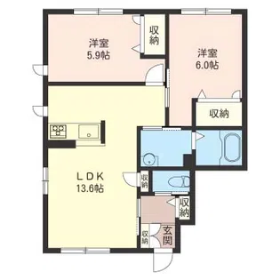 ロワハイツ【1階】の間取り