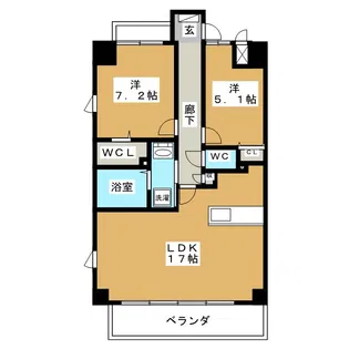 ノーブル瑞浪【2階】の間取り