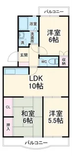 コーポラス仲村【4階】の間取り