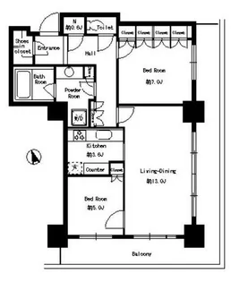 パークタワー芝浦ベイワード アーバンウイング【19階】の間取り