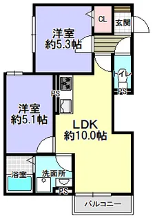リニュエラ香里園町【2階】の間取り