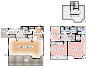 東京都世田谷区尾山台2【一戸建】の間取り