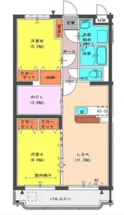 ラヴィベール竹田【2階】の間取り