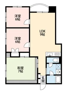 新都心マンション【6階】の間取り