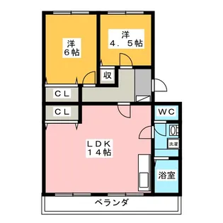コーポ三立【4階】の間取り