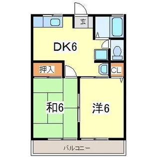 シティハイムエスポアールA棟【2階】の間取り