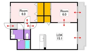 マリベール中仙道【2階】の間取り
