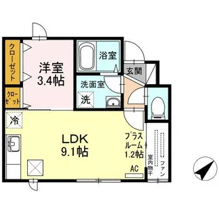 アスティII【1階】の間取り