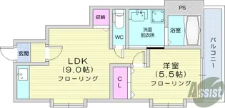 サクセス黒松【1階】の間取り