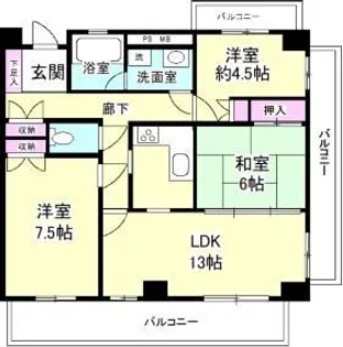メイプル末廣NO.18【4階】の間取り