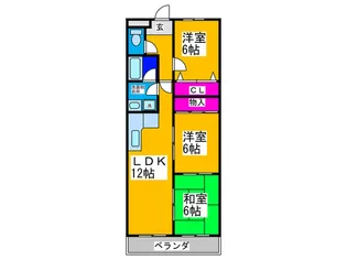 東尾マンション【1階】の間取り