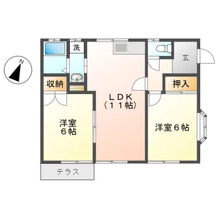 岡山県倉敷市福田町古新田【一戸建】の間取り