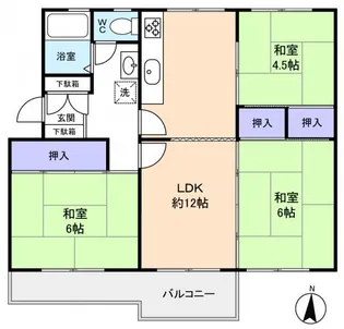 習志野台団地12街区11号棟【5階】の間取り