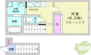 グランビュール八木山本町【2階】の間取り