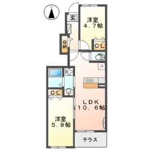 パートリア・アイ【1階】の間取り