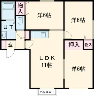 ウィンディアヒルズ【2階】の間取り