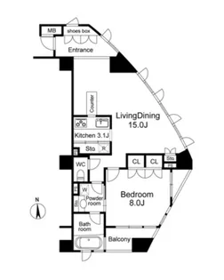 ディーグランセ西麻布ハイヴァリー【8階】の間取り