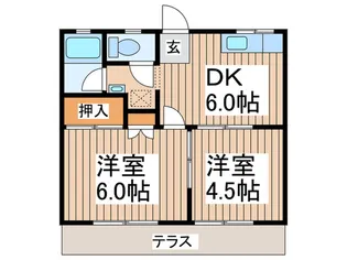 カ-サつきみ野【1階】の間取り