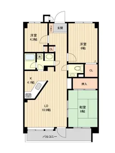 千葉県松戸市日暮6【マンション】の間取り