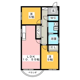 鹿子マンション【3階】の間取り