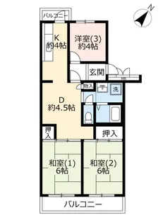 URエルハイツ末広【4階】の間取り