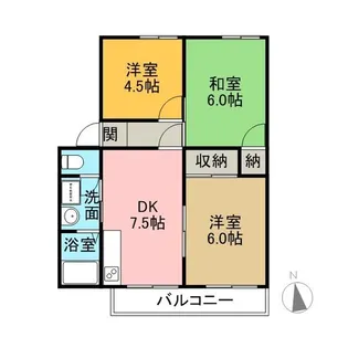 アイハイツA棟【2階】の間取り