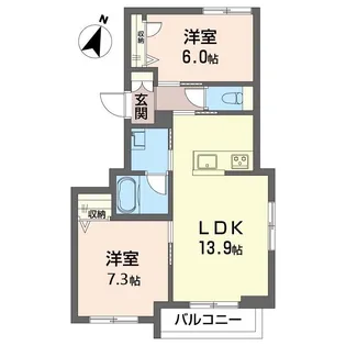 サルーテ三軒茶屋【2階】の間取り