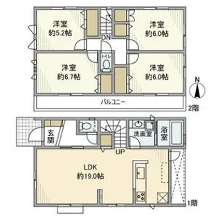 愛知県安城市福釜町【一戸建】の間取り