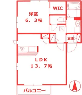 メゾンクロワールII【2階】の間取り