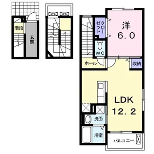 広島県福山市山手町2【アパート】の間取り