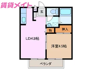 ビーライン九華【2階】の間取り