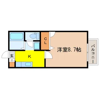 広瀬川ハイムA【1階】の間取り