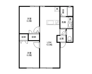 ベルパークA・B【2階】の間取り