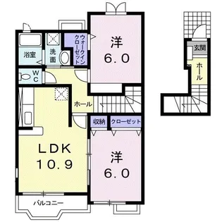 埼玉県加須市水深【アパート】の間取り