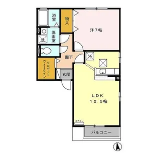 クレセント B【1階】の間取り