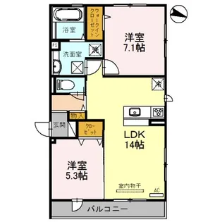 大阪府堺市西区上野芝向ヶ丘町5【アパート】の間取り