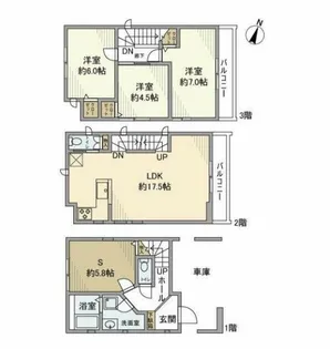 神奈川県川崎市幸区下平間【一戸建】の間取り