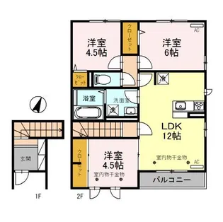 パーシモンフィールド A【2階】の間取り